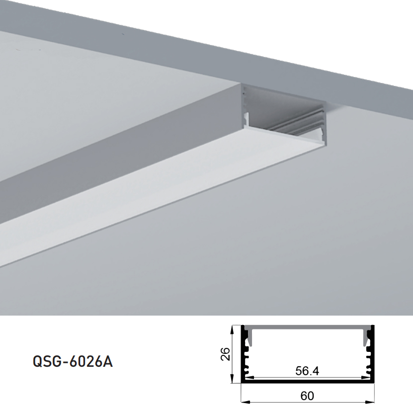 Large LED Strip Diffuser Aluminum Channel For LED Strip Lighting - Inner Width 56.4mm Large LED Strip Diffuser Aluminum Channel For LED Strip Lighting - Inner Width 56.4mm
